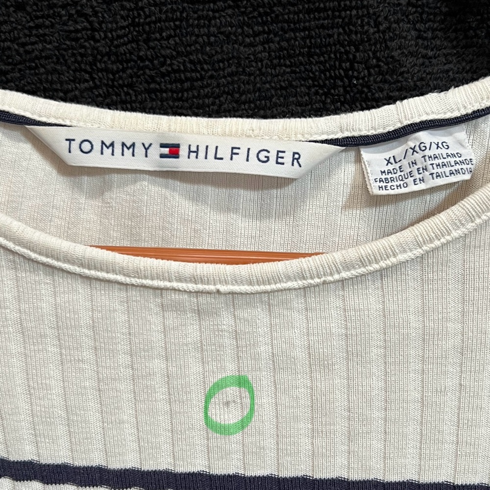 Tommy Hilfiger White Crewneck Sweater with Ribbed Knit